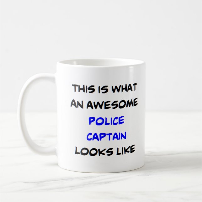 Mug capitaine de police, génial (Gauche)