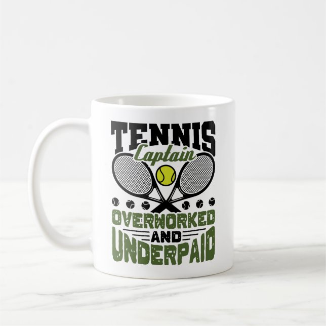 Mug Capitaine de Tennis Surmené et Sous-payé (Gauche)