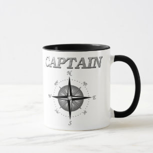 Mug Capitaine gris avec le rose de boussole