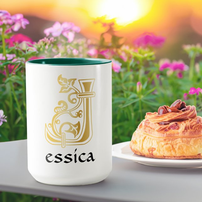 Mug Capitale décorative botanique médiévale J (Créateur téléchargé)