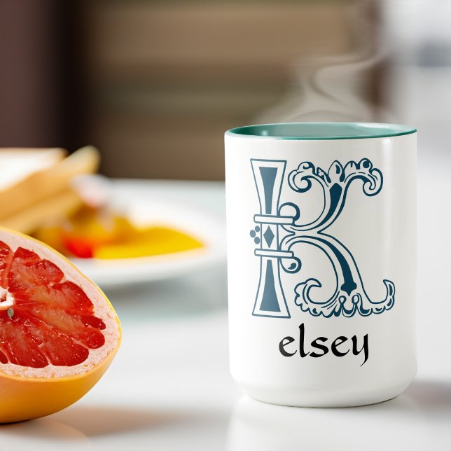 Mug Capitale décorative botanique médiévale K (Créateur téléchargé)