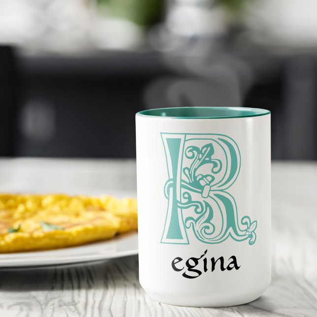 Mug Capitale décorative botanique médiévale R (Créateur téléchargé)