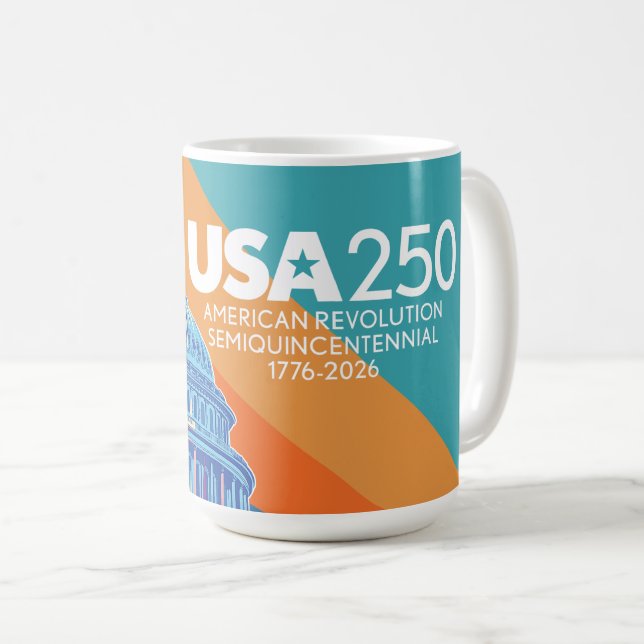 Mug Capitale du 250e anniversaire des États-Unis - Cél (Devant droit)