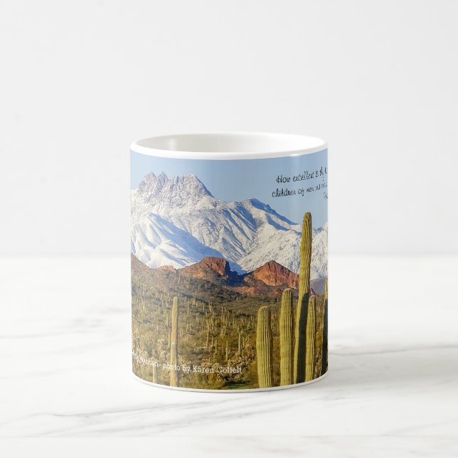 Mug Capped Neige Quatre Pics Montagne Saguaro Cactus (Centre)