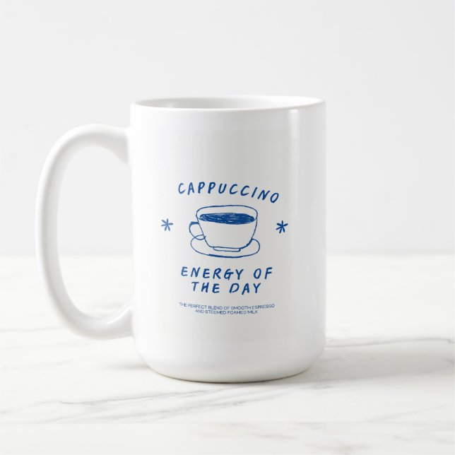 Mug Cappuccino Bouteille de café| Drôle cadeau de l'am (Gauche)