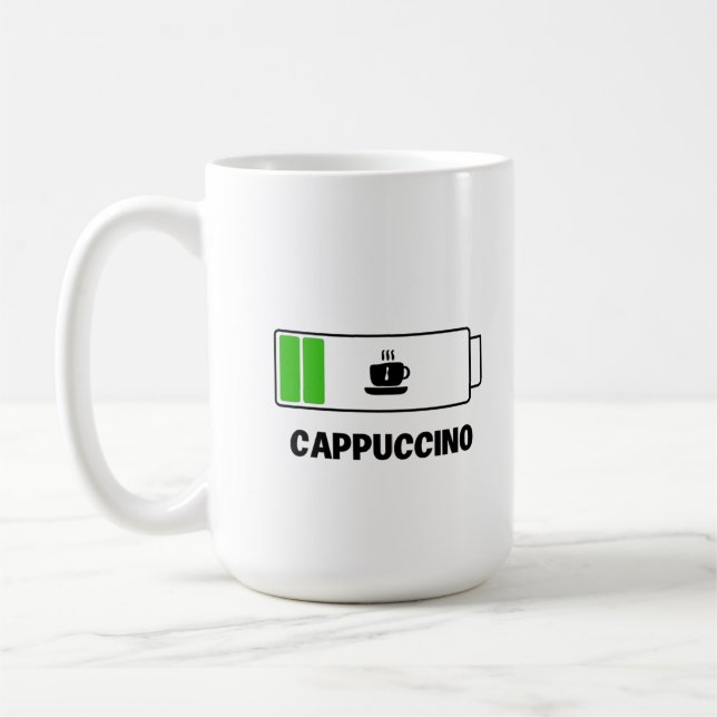 Mug Cappuccino Minimal Typography Coffee (Gauche)