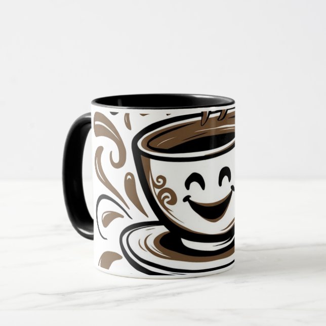 Mug Cappuccino Souriant, (Devant gauche)