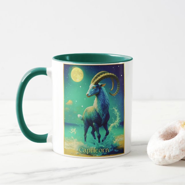 Mug Capricorn the Sea Goat Zodiac Sign (Avec donut)