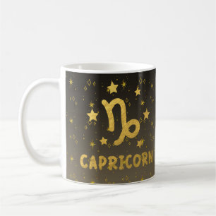 Mug Capricorn Zodiac Musique d'astrologie bleue et or