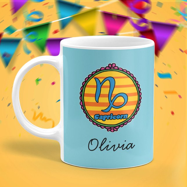 Mug Capricorne Groovy Personnalisé (Créateur téléchargé)