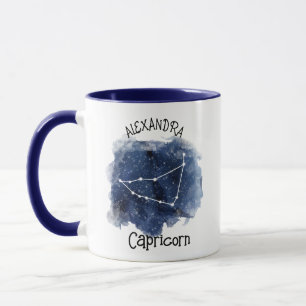 Mug Capricorne Starry Night Constellation Nom personna