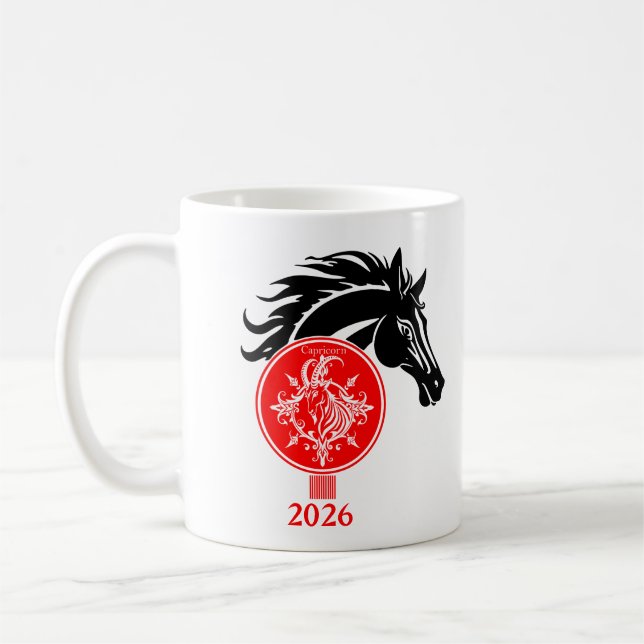 Mug Capricorne x Année du Cheval 2026 (Gauche)