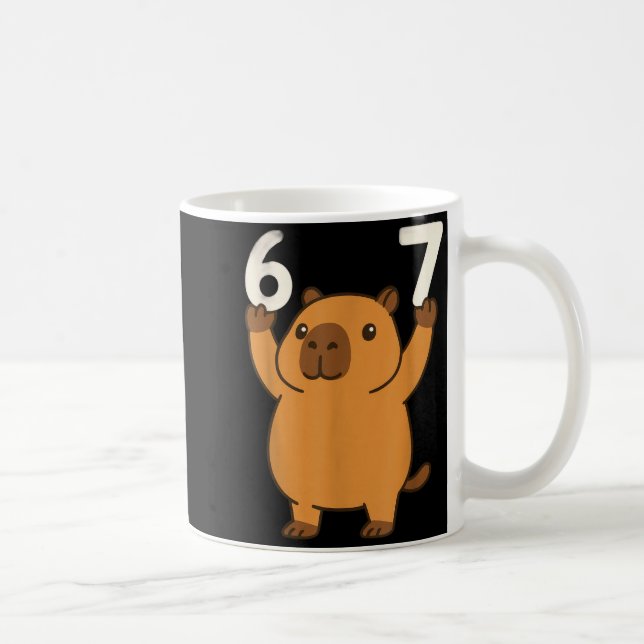 Mug Capybara 67 Mème Six Sept Drôle  (Droite)