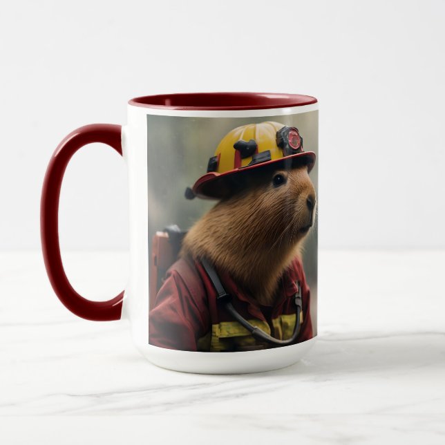 Mug "Capybara à la Secourt : Pompier Extraordinair (Gauche)