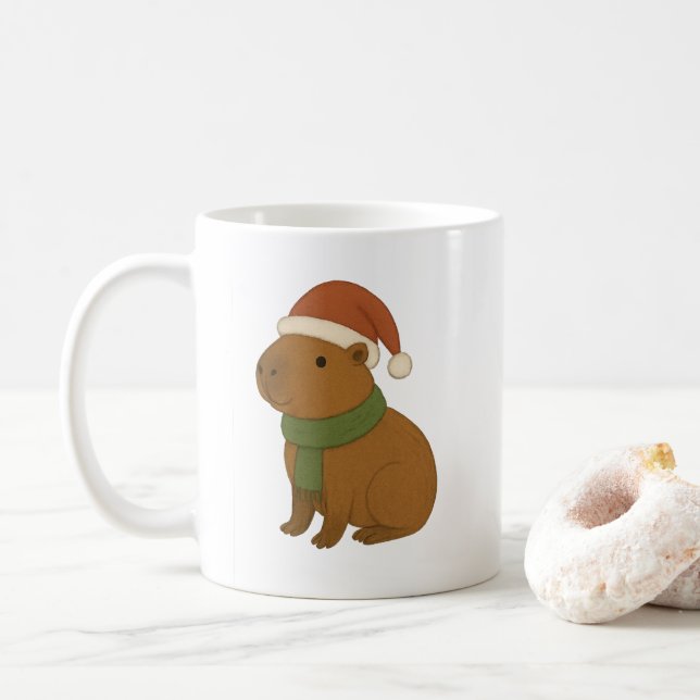 Mug Capybara à Noël (Avec donut)