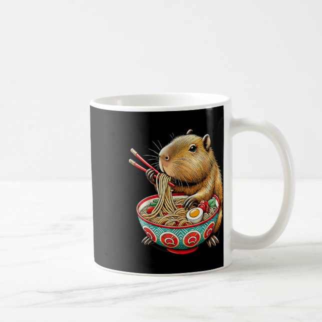 Mug Capybara Aime Les Nouilles Capybara Manger Du Bram (Droite)