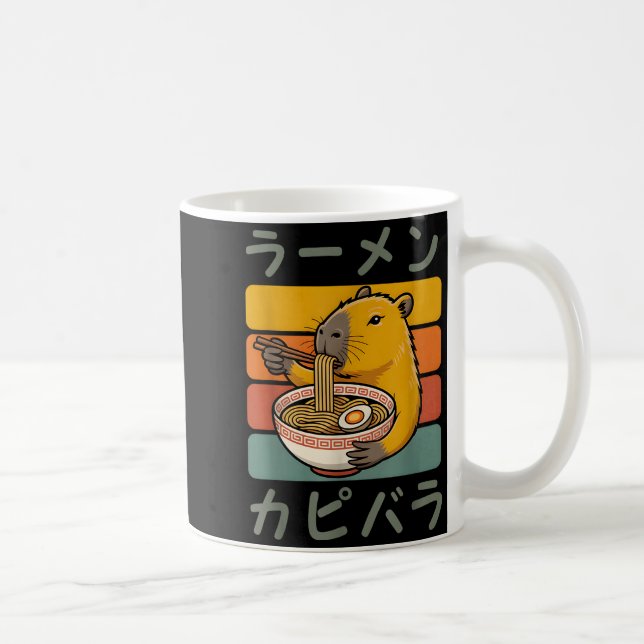 Mug Capybara Anime Graphique Ramen Kawaii Japonais Vin (Droite)