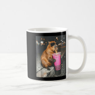Mug Capybara buvant du thé glacé boba mème animal drôl