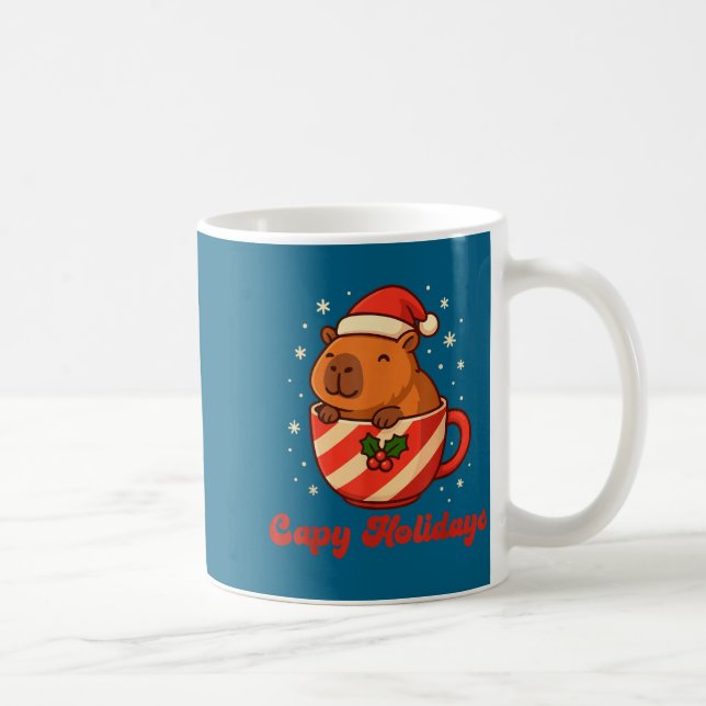 Mug Capybara Christmas Shirt, Funny Capy Holidays  (Droite)