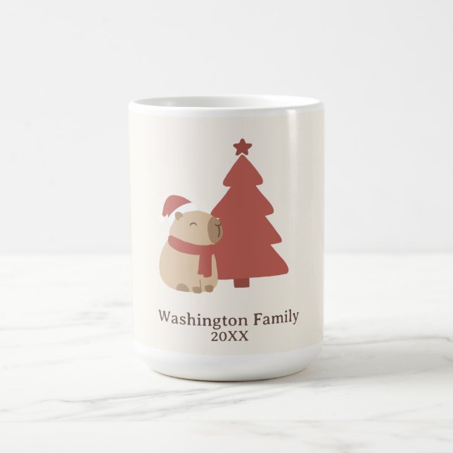 Mug Capybara de Noël personnalisé Cozy (Centre)