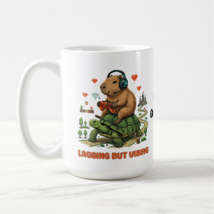 Mug Capybara et Tortue Gamer Drôle qui traînent mais v