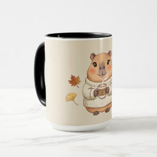 Mug Capybara Kawaii Cozy de l'Automne Latte aux Épices