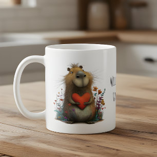 Mug Capybara mignon avec cœur Veux-tu être mon Valenti