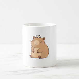 Mug Capybara mignon avec conception Kawaii de fleur de