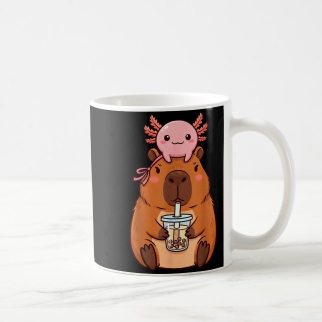 Mug Capybara Mignon Buvant du Thé aux Perles Kawaii Ax (Droite)