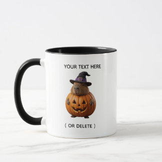 Mug Capybara Mignon Vêtu d'un Costume de Citrouille Ha