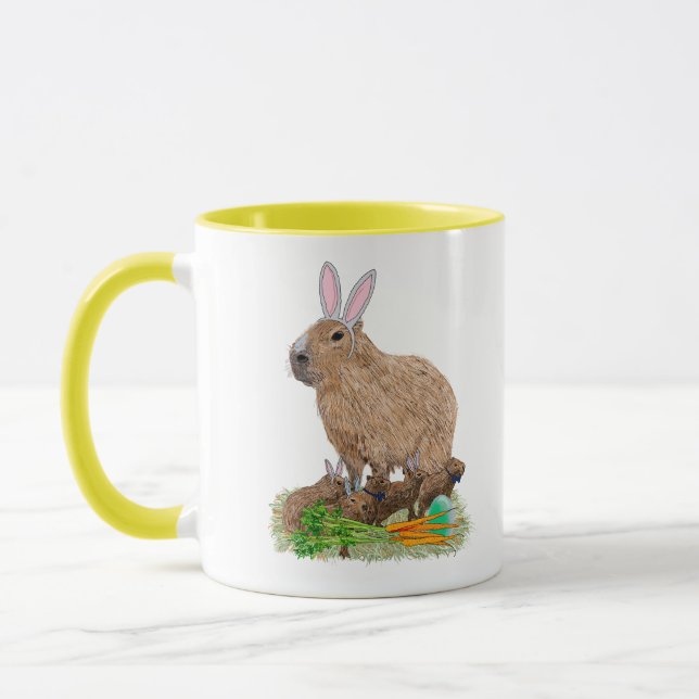 Mug Capybara Pâques Lapin Mignon Drôle (Gauche)