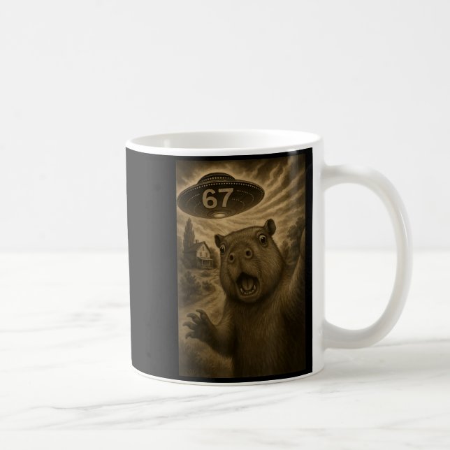 Mug Capybara Selfie 67 Mème Six Sept Drôle d'Ufo  (Droite)