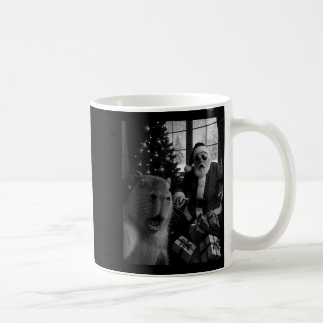 Mug Capybara Selfie With Santa Funny Capybara For Men  (Droite)