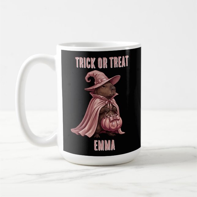 Mug Capybara Sorcière Personnalisée Cape pour Trick or (Gauche)