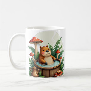 Mug Capybara Source Thermale Cottagecore Aquarelle