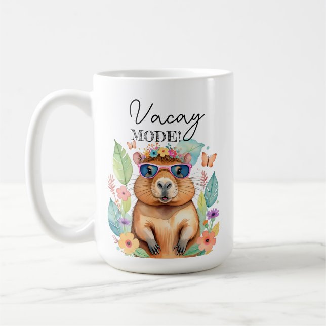 Mug Capybara Tropical Drôle Mode Vacances (Gauche)