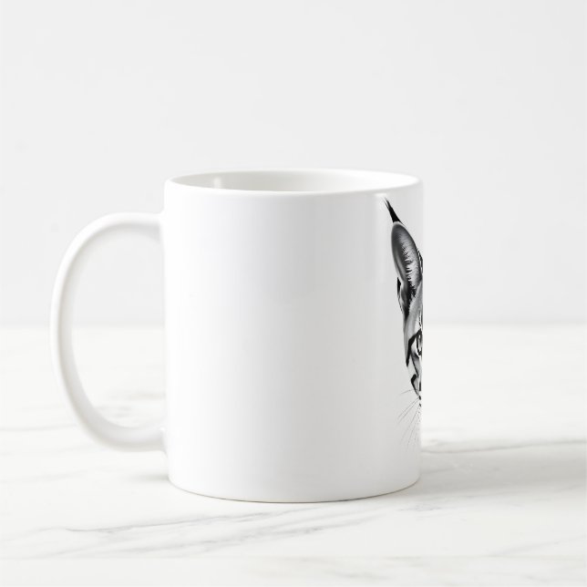 Mug Caracal Majesty - Réaliste Tête Design Tee (Gauche)
