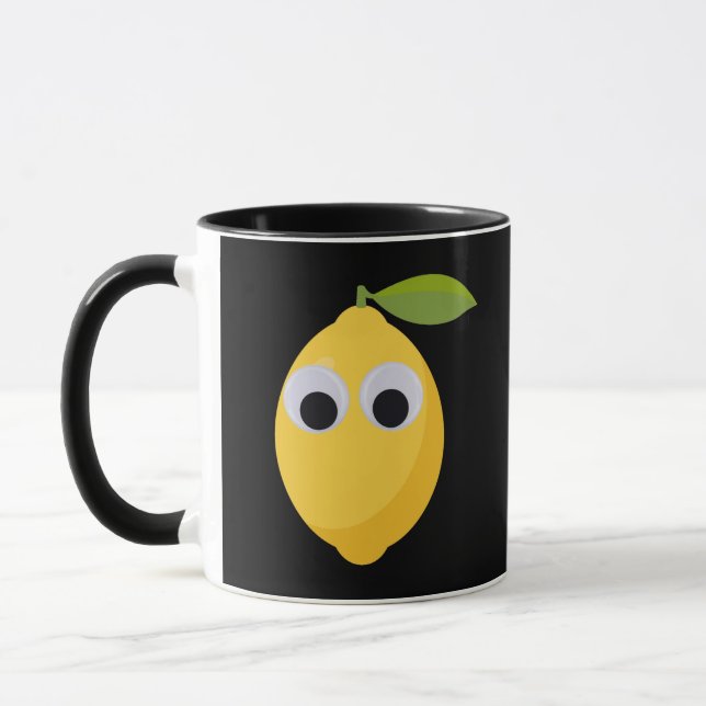 Mug Caractère citron mignon avec yeux googly (Gauche)