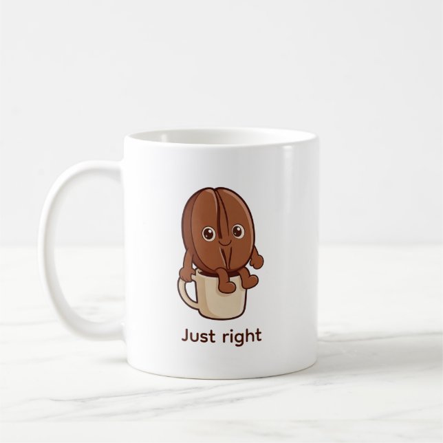 Mug Caractère d'humour du grain de café juste comme il (Gauche)