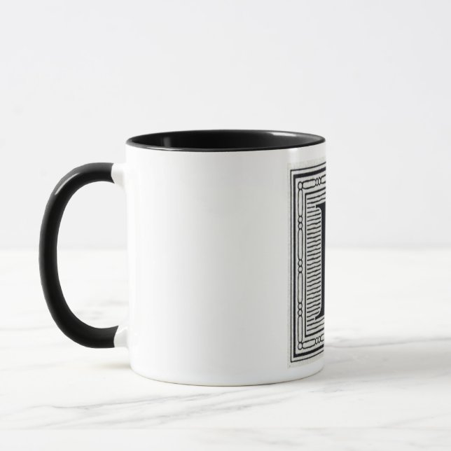 Mug Caractère gras "L" initiale de bois de graveur de (Gauche)