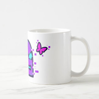 Mug Caractère numérique avec papillon néon Cyberpunk