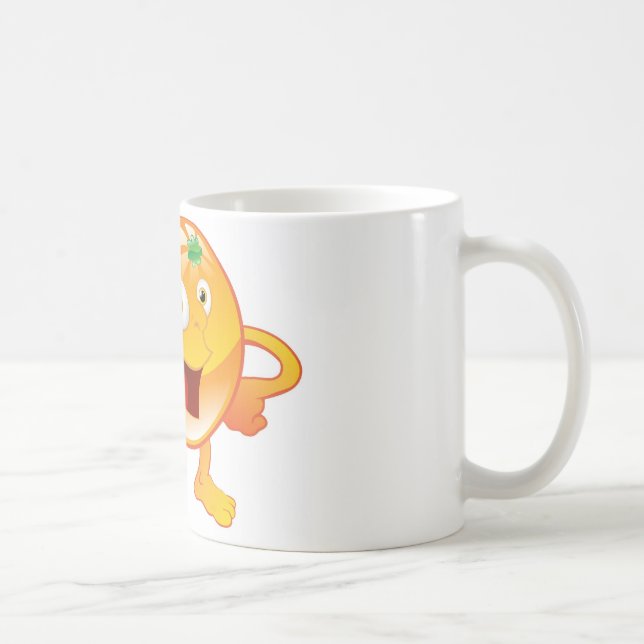 Mug Caractère orange mignon heureux de fruit (Droite)