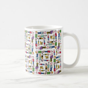 Mug Caractères colorés à motifs
