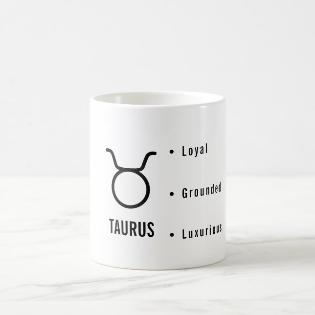 Mug Caractères du Zodiaque Taureau Astrologie Minimali (Centre)