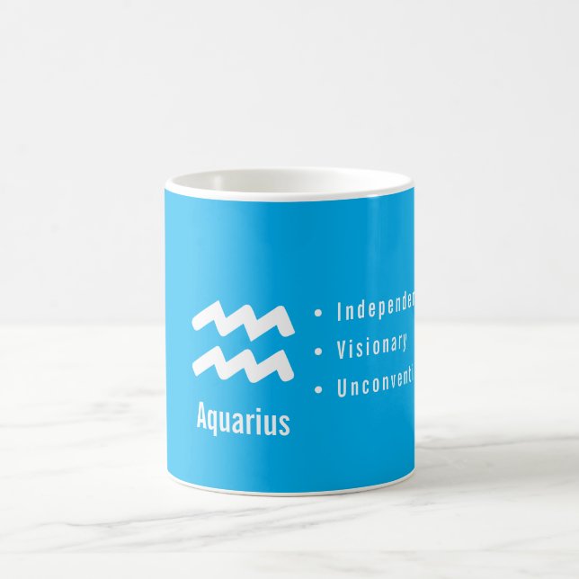 Mug Caractères du Zodiaque Verseau Astrologie Minimali (Centre)