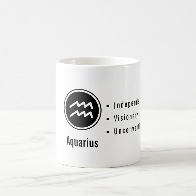 Mug Caractères du Zodiaque Verseau Astrologie Minimali (Centre)