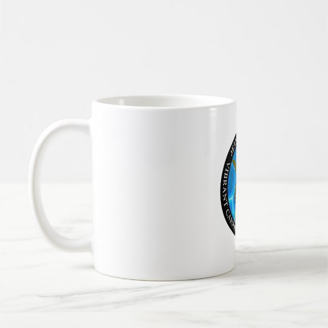Mug Caraïbes dévoilés sur soie. - Tortue de mer arc-en (Gauche)