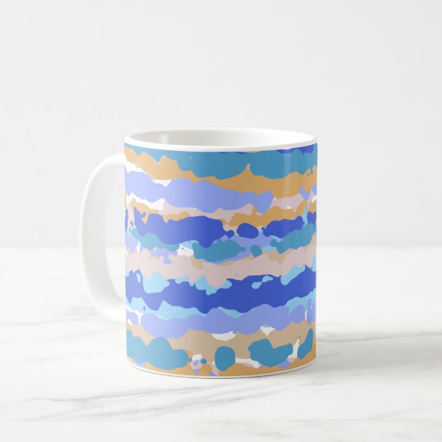 Mug Caramel orange Turquoise Abstrait en gras (Devant gauche)
