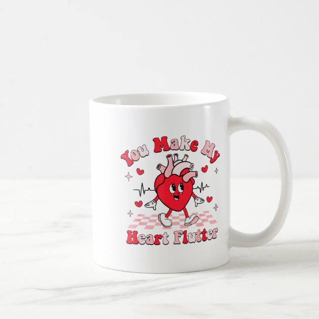 Mug Cardiac Nurse Valentine You Make My Heart Flutter  (Droite)