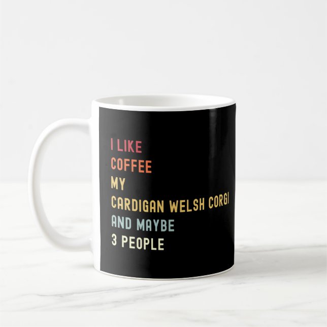 Mug Cardigan Welsh Corgi Retro Chien Et Café (Gauche)